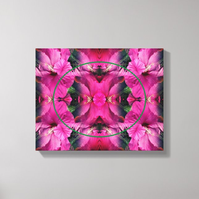 Lienzo Flor de Hibisco Rosa Crea Tu Propia Foto (Anverso)