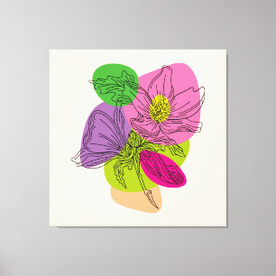 Lienzo Flor de hibiscus con puntos brillantes