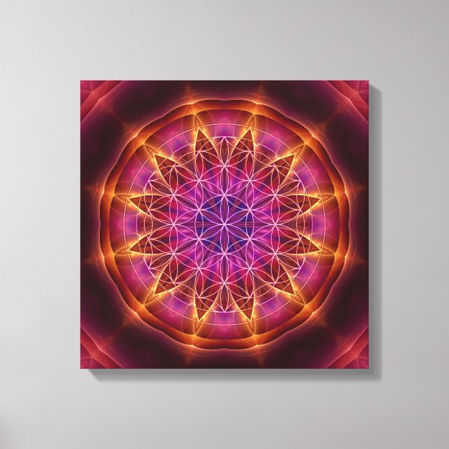 Lienzo "flor de la vida", "geometría sagrada", mandala, c (Anverso)