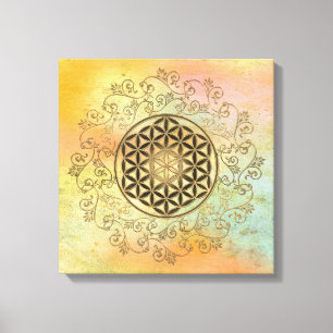 Lienzo Flor de la Vida - Mandala de Adornos Vintage 2
