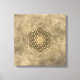 Lienzo Flor de la Vida - Mandala de Adornos Vintage 2