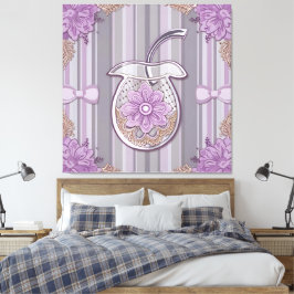 Lienzo Flor de lavanda Shabby Chic en vidrio