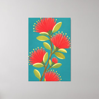 Lienzo Flor de lehua hawaiana pintada 1