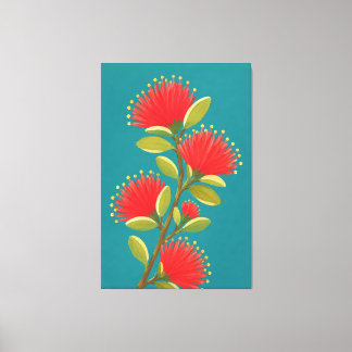 Lienzo Flor de lehua hawaiana pintada 1