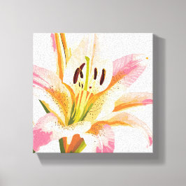 Lienzo Flor de lirio rosa | Pintura floral de acuarela