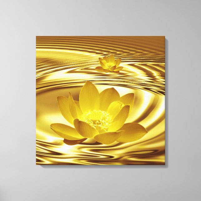 Lienzo Flor de loto dorado (Anverso)