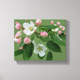 Lienzo flor de manzana floral simple verde Higge divertid