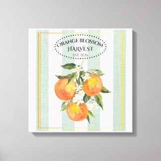 Lienzo Flor de Naranja - Etiqueta de Cítricos Mediterráne