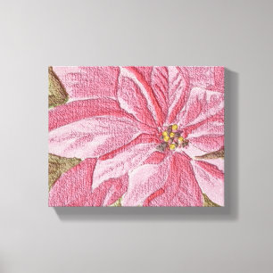 Lienzo Flor de Navidades de Poinsettia pintada
