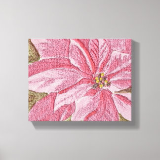 Lienzo Flor de Navidades de Poinsettia pintada