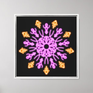 Lienzo Flor de neón rosa y naranja