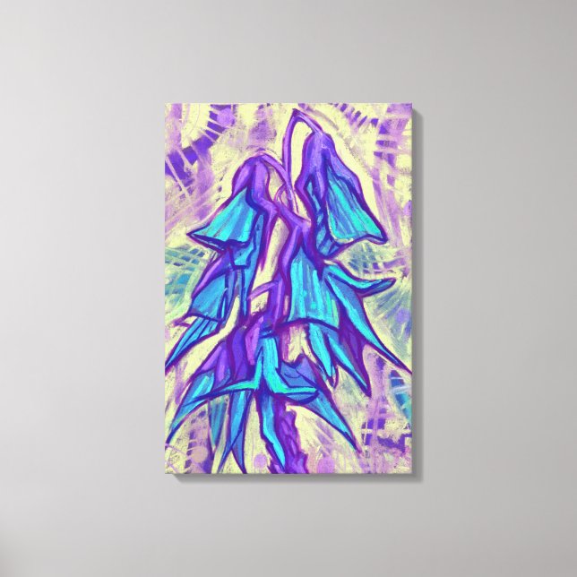 Lienzo Flor de pájaro australiana, turquesa floral tropic (Anverso)