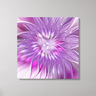 Lienzo Flor de pasión abstracta fractal rosa púrpura
