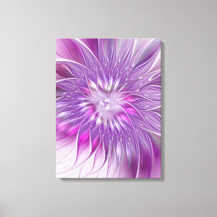 Lienzo Flor de pasión fractal abstracta rosa púrpura
