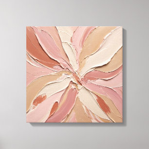 Lienzo Flor de Peonía de Rosa Pastel Texturizada con Impa