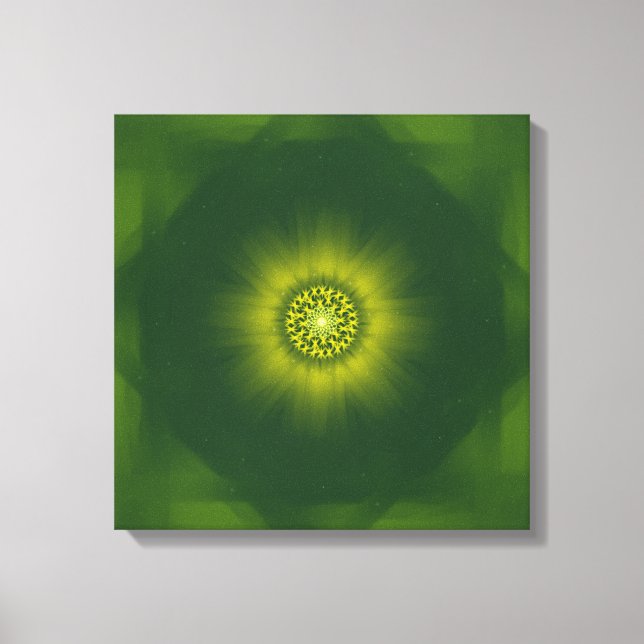 Lienzo Flor de Polvo de Oro – Fractal Botánico (Anverso)