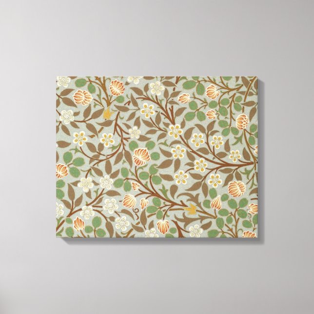 Lienzo Flor de trébol botánico de William Morris (Anverso)