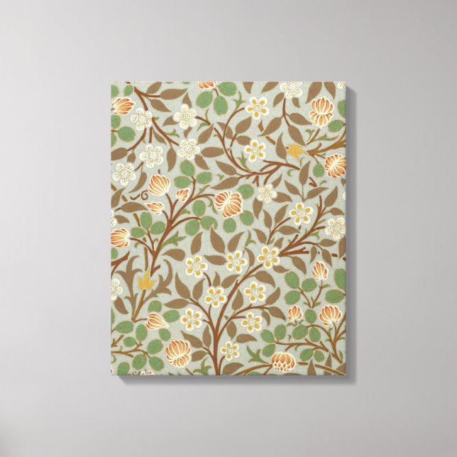 Lienzo Flor de trébol botánico de William Morris (Anverso)