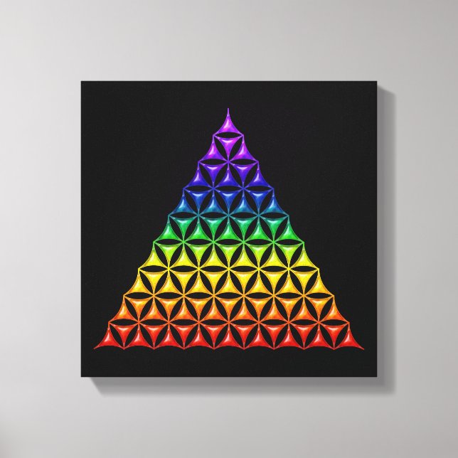 Lienzo Flor de vida / Blume des Lebens - piramide chakra (Anverso)