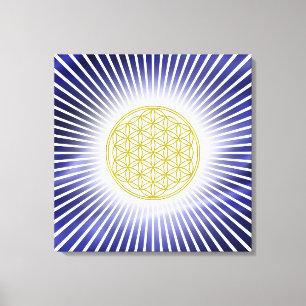 Lienzo Flor de vida / Blume des Lebens - rayos blancos