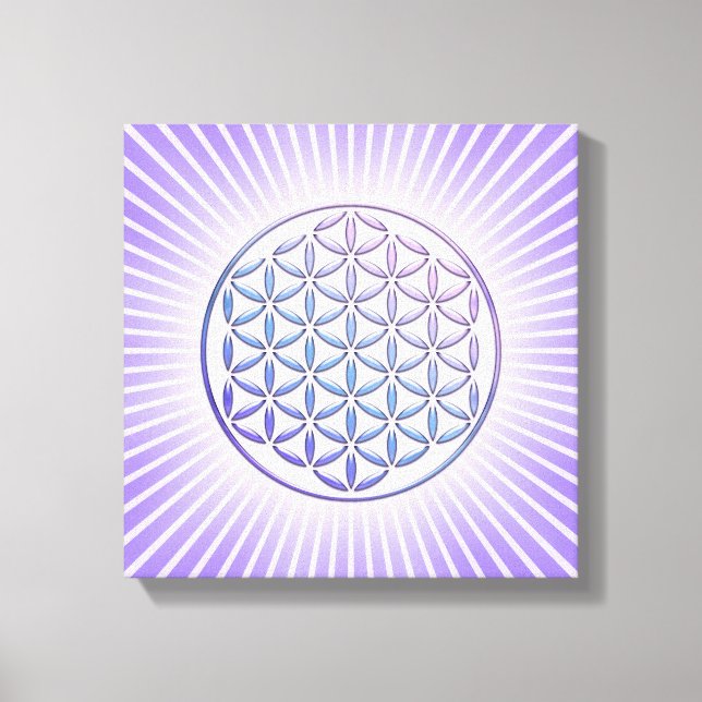 Lienzo Flor de vida / Blume des Lebens - sello violeta (Anverso)