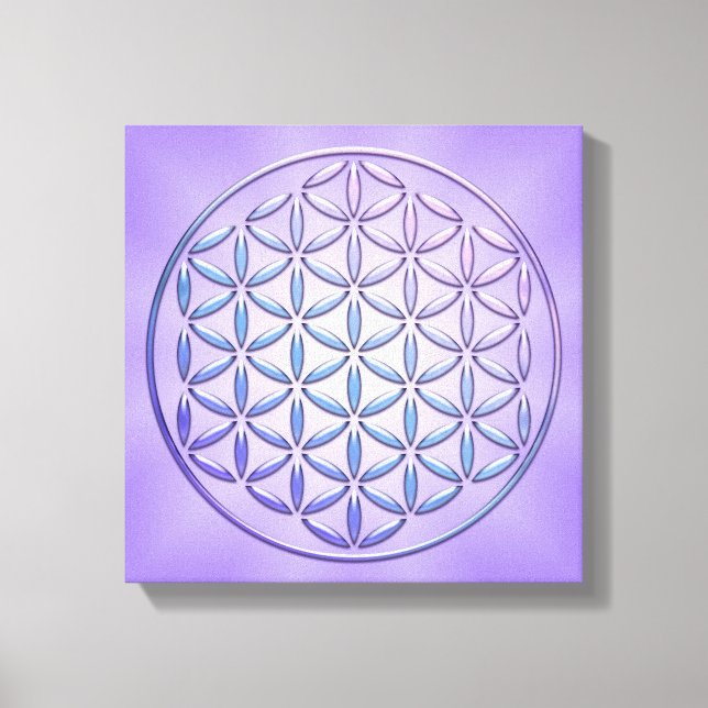 Lienzo Flor de vida / Blume des Lebens - sello violeta (Anverso)