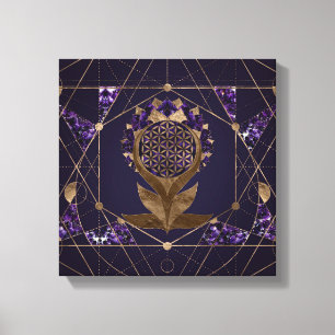 Lienzo Flor de vida Lotus - Ornamento sagrado de geometr