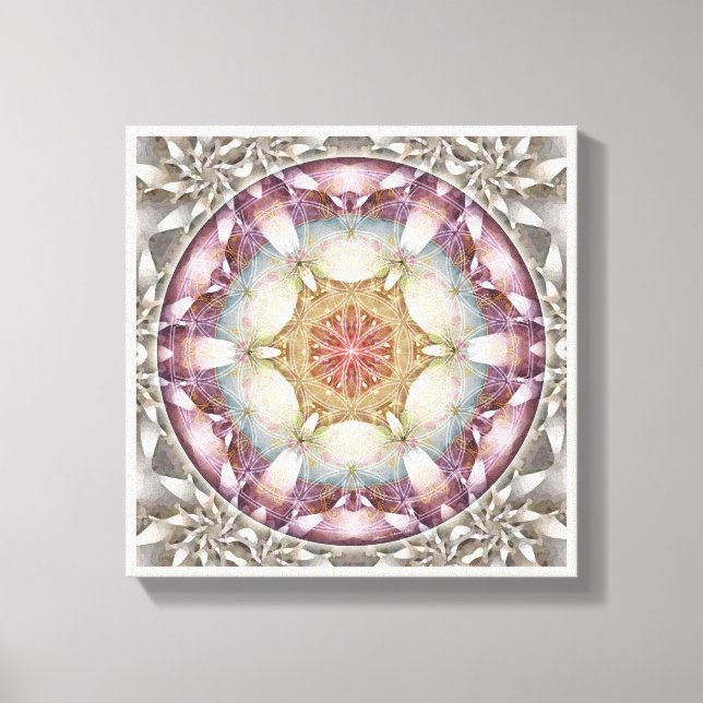 Lienzo Flor de vida Mandala 13 envueltas tela impresa (Anverso)