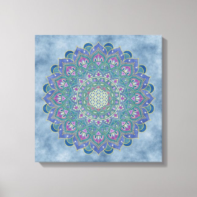Lienzo Flor De Vida - Mandala Estilo India 1 (Anverso)