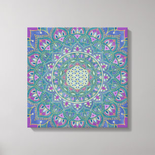 Lienzo Flor De Vida - Mandala Estilo India 1