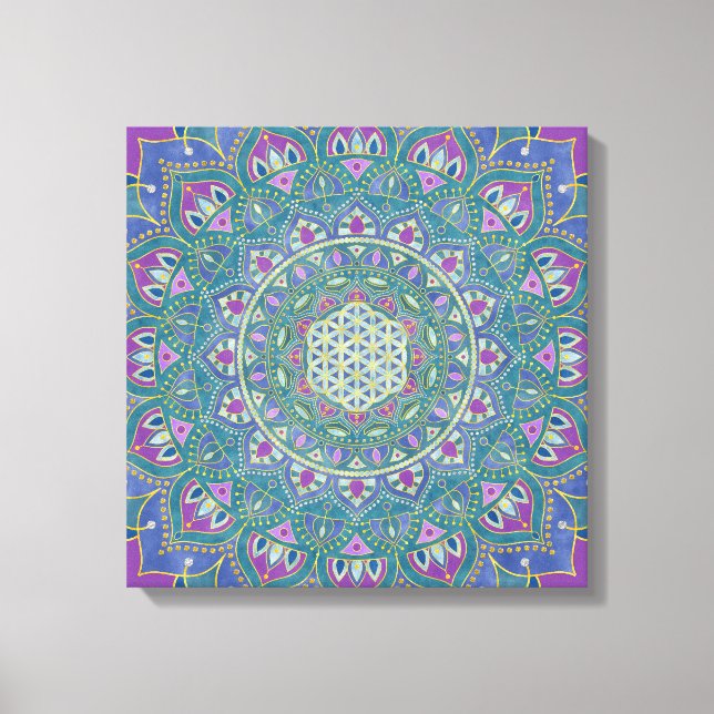 Lienzo Flor De Vida - Mandala Estilo India 1 (Anverso)