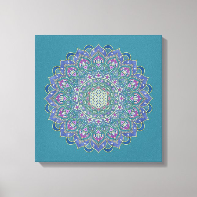 Lienzo Flor De Vida - Mandala Estilo India 1 (Anverso)