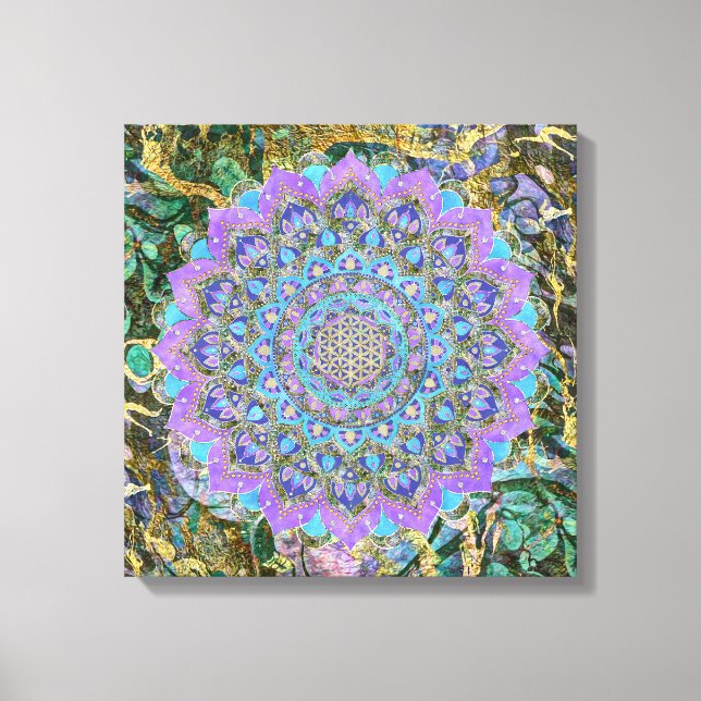 Lienzo Flor De Vida - Mandala Estilo India 2 (Anverso)
