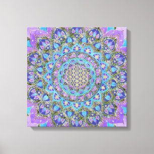 Lienzo Flor De Vida - Mandala Estilo India 2