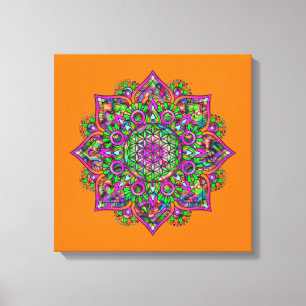 Lienzo Flor de vida - Mandala india 1