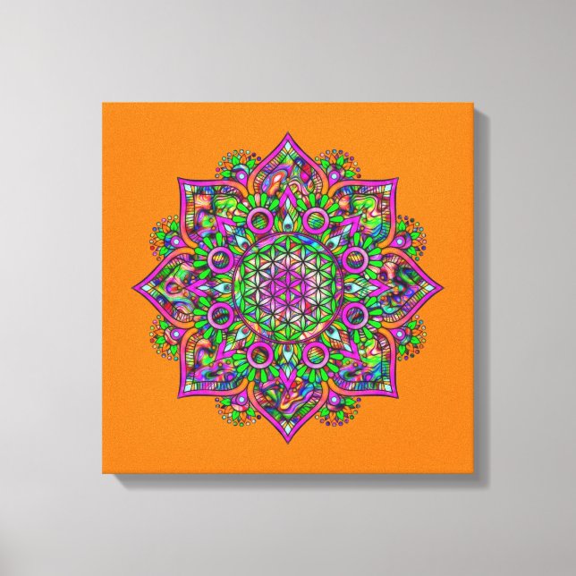 Lienzo Flor de vida - Mandala india 1 (Anverso)