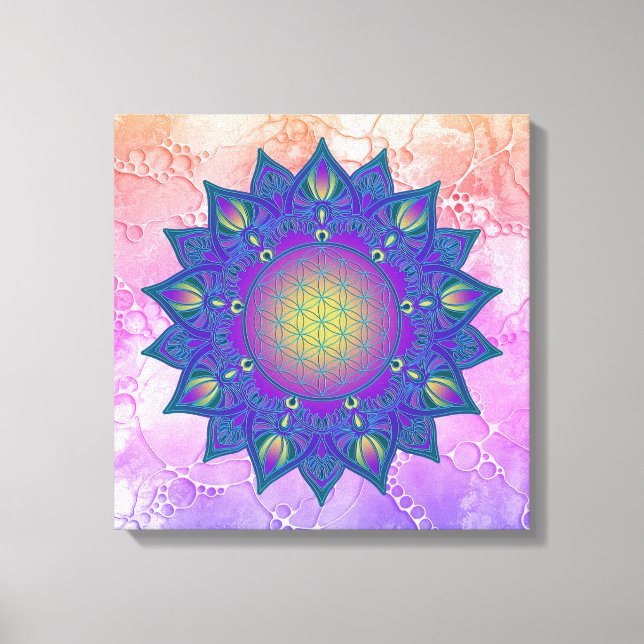 Lienzo Flor de vida - Mandala india 3 (Anverso)