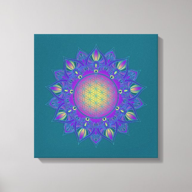 Lienzo Flor de vida - Mandala india 3 (Anverso)