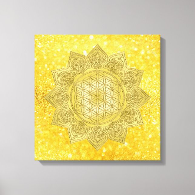 Lienzo Flor de vida - Mandala india 4 (Anverso)