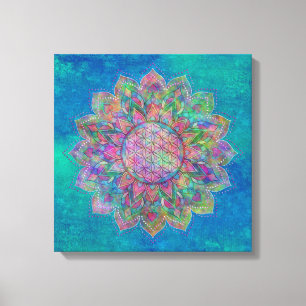 Lienzo Flor de vida - Mandala india 7c