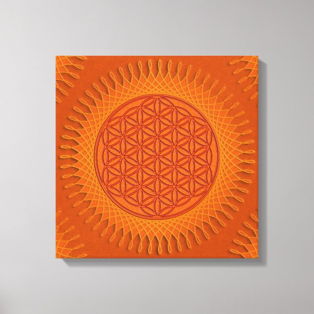 Lienzo Flor de vida - sol - patrón ininterrumpido 1 (Anverso)