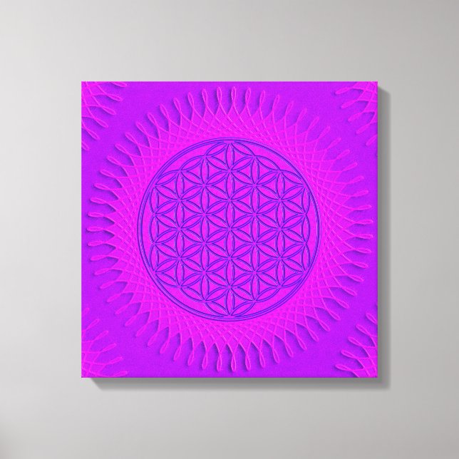 Lienzo Flor de vida - sol - patrón ininterrumpido 3 (Anverso)