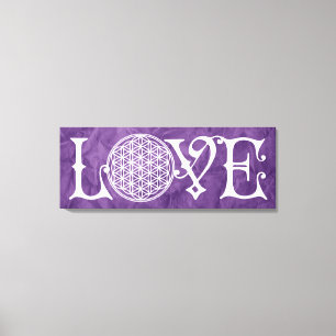 Lienzo Flor de vida - Tatuaje con letras de amor blanco