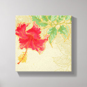 Lienzo Flor del hibisco en fondo entonado