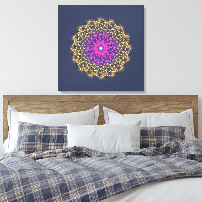Lienzo Flor Eléctrica – Onda de Color Simétrica (Insitu(Dormitorio))