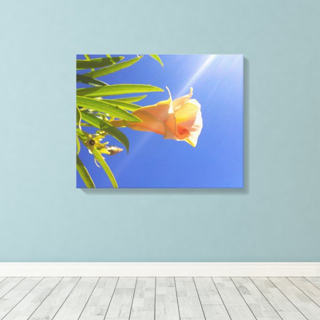 Lienzo Flor en flor bajo un cielo azul profundo (Insitu (piso de madera))
