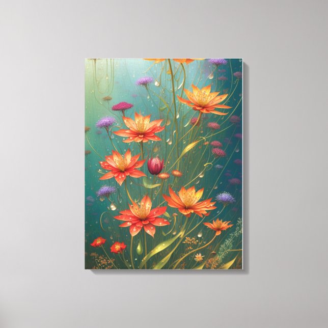 Lienzo Flor feroz abstracta (Anverso)