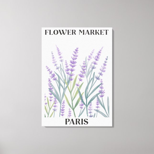 Lienzo Flor Floral de Lavanda Morada Acuarela (Anverso)