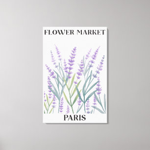 Lienzo Flor Floral de Lavanda Púrpura Acuarela