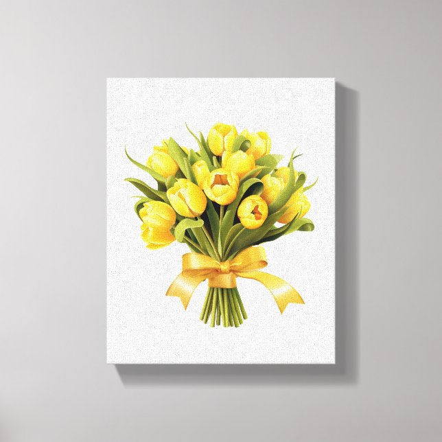 Lienzo Flor floral de tulipanes amarillos Bouquet (Anverso)